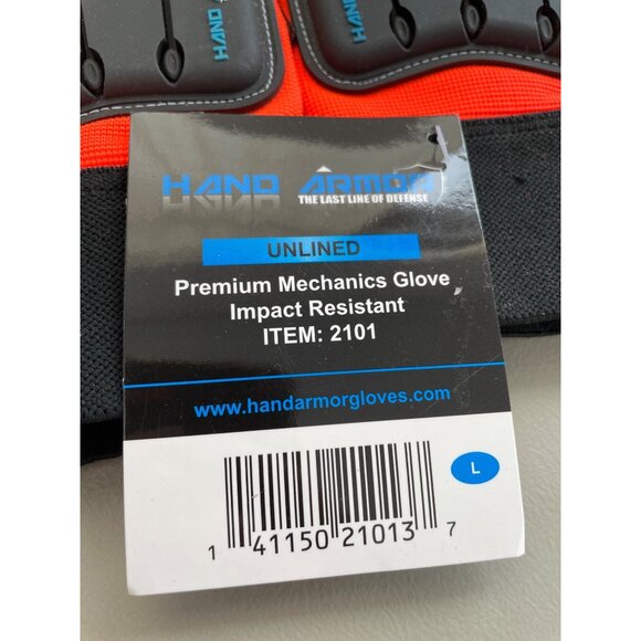 Hand Armour Premium Mechanics Gloves Unlined White Orange Black Large Work NEW - Picture 3 of 6